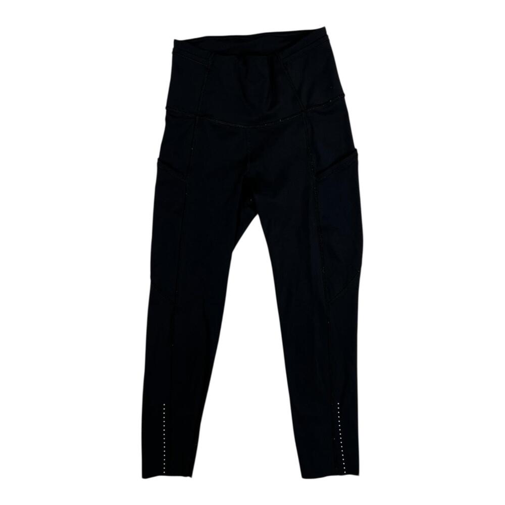 Lululemon Pants Women's 2 Black High Rise Ankle Pocket Leggings Reflective Yoga